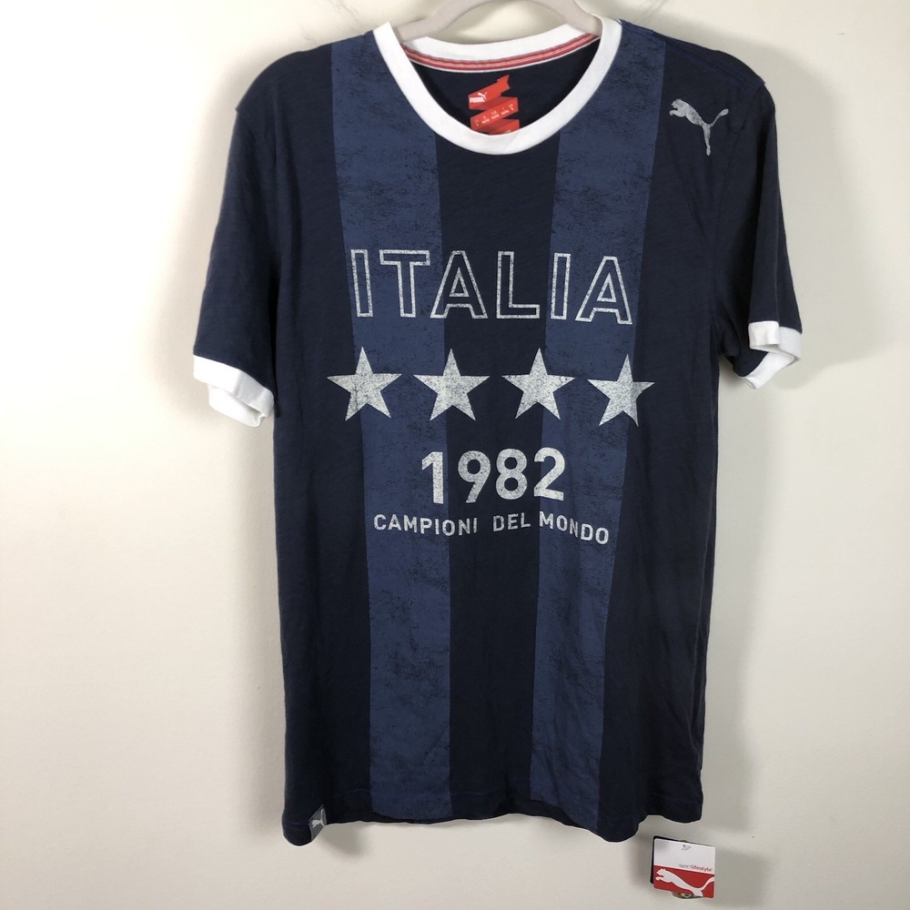 Puma Soccer Italy Champions 1982 Italia #20 Campioni Del Mondo Sz Small Navy New